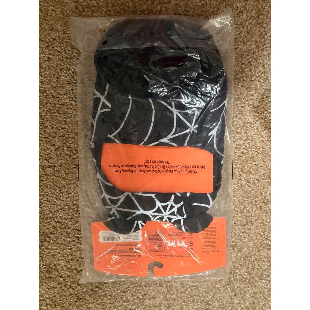 Boots & Barkley Dog Vest S Black Reflective Spider Web Halloween Costume